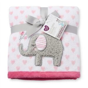 PARENT'S CHOICE Plush Baby Blanket Soft Lovey White Pink Elephant Valentine NEW
